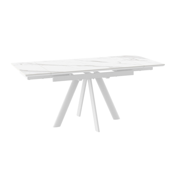 Стол JACK-120, раздвижной 120(30+30)х80, CALAKATTA ST CER/БЕЛЫЙ JACK 120